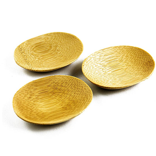 Mehrweg Bambusschale braun, oval, 7,7x6,3 cm, spülmaschinenfest, 25 St