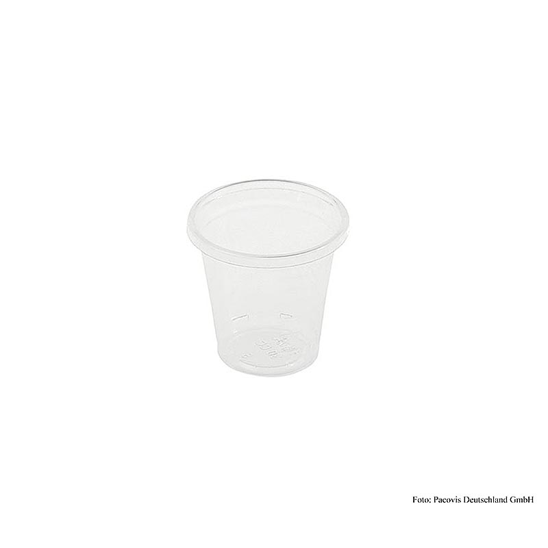 Einweg Naturesse Schnapsglas PLA, klar, 30 ml, ø 4,6 cm, 3.000 St
