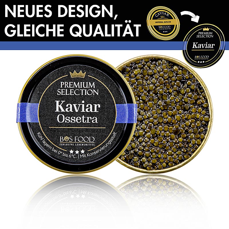 CHEF FOOD Premium Selection - Ossetra/Osietra Kaviar, Acipenser gueldenstaedtii, China, 50 g