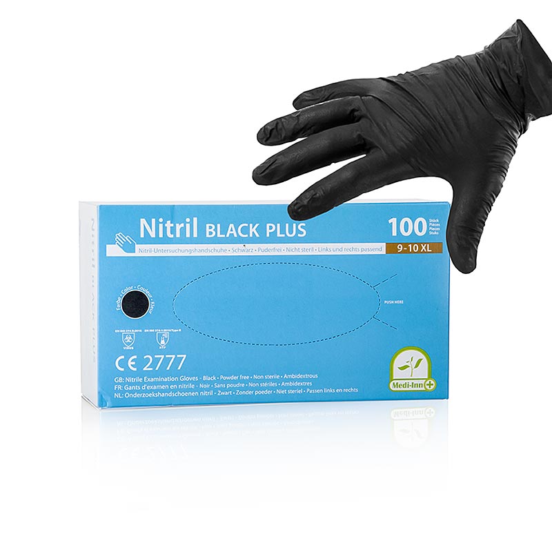 Franz Mensch - Einweghandschuhe Nitril, Schwarz, XL, ungepudert, 100 St