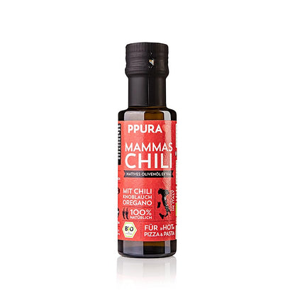 Natives Olivenöl Extra, Ppura Mammas Chili, Knoblauch & Oregano, BIO, 100 ml