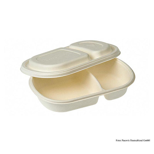 Einweg Naturesse Take Away Menü Schale 2tlg, mit Deckel, 240x154x40 mm, 200 St