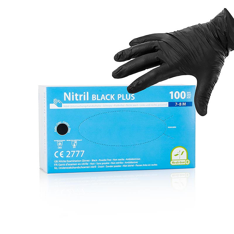 Einweghandschuhe Nitril, Schwarz, M, ungepudert, 100 St