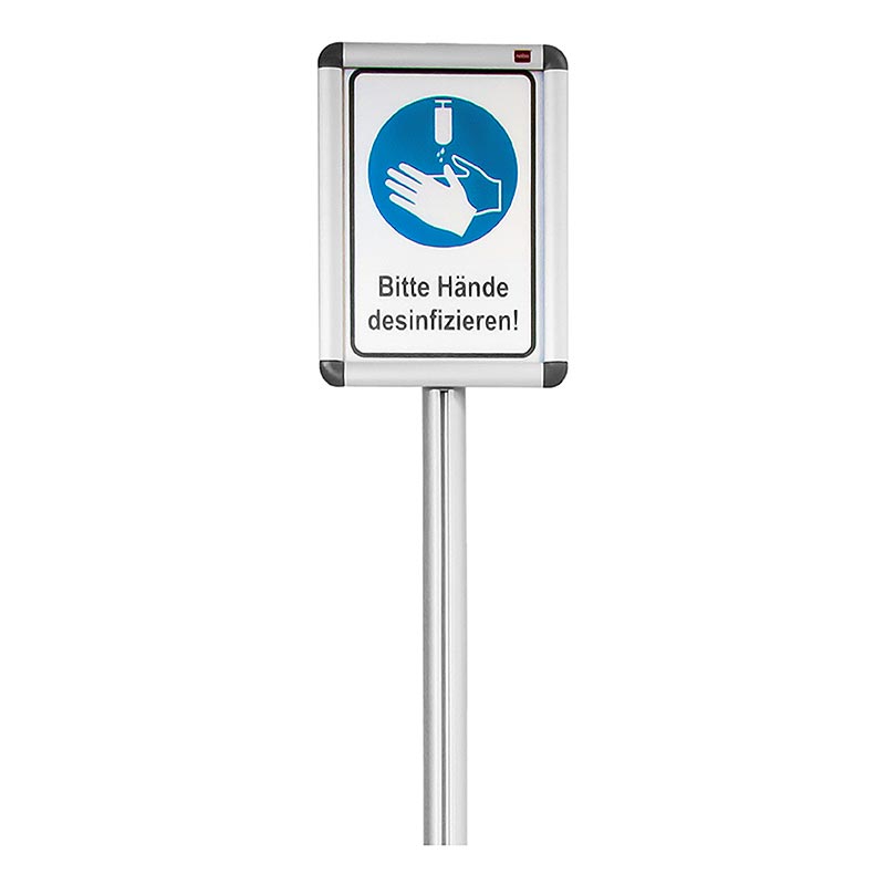 Informationstafel für Desinfektionsständer (55482), Alu, 80cm, 1 St