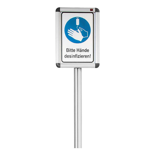 Informationstafel für Desinfektionsständer (55482), Alu, 80 cm, 1 St