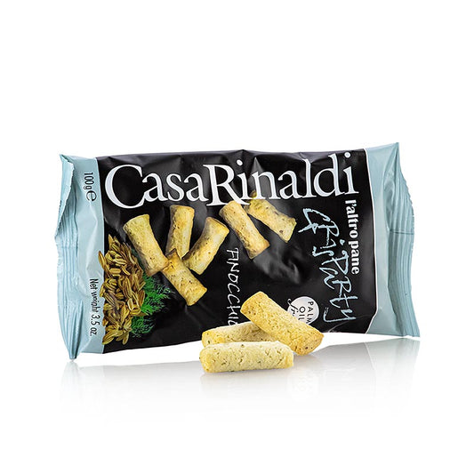 Grisparty - Mini Grissini Knabbergebäck mit Fenchelsamen, Casa Rinaldi, 100 g