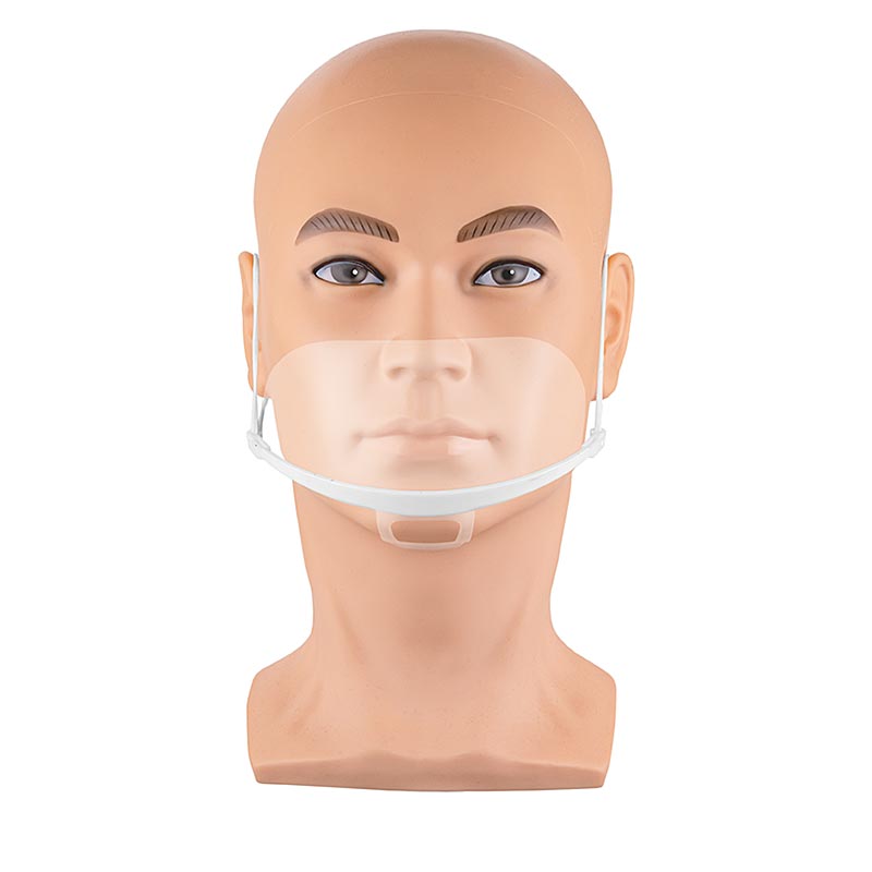 Mund-Nasenmaske, transparent & weiss, aus Polycarbonat, 100% Chef, 1 St
