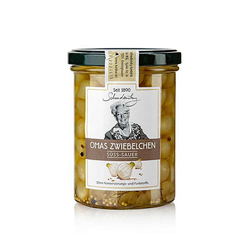 Omas Zwiebelchen, süss-sauer eingelegt, Schudeisky, 400 g