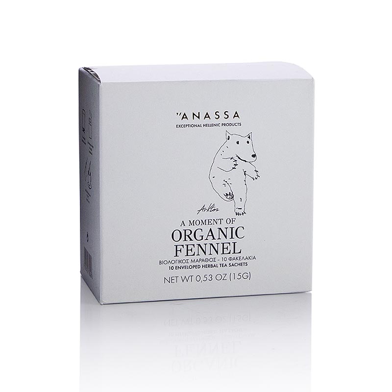 ANASSA Fennel Tea (Fenchel Tee), 10 einzeln verpackte Beutel, BIO, 15 g, 10 St