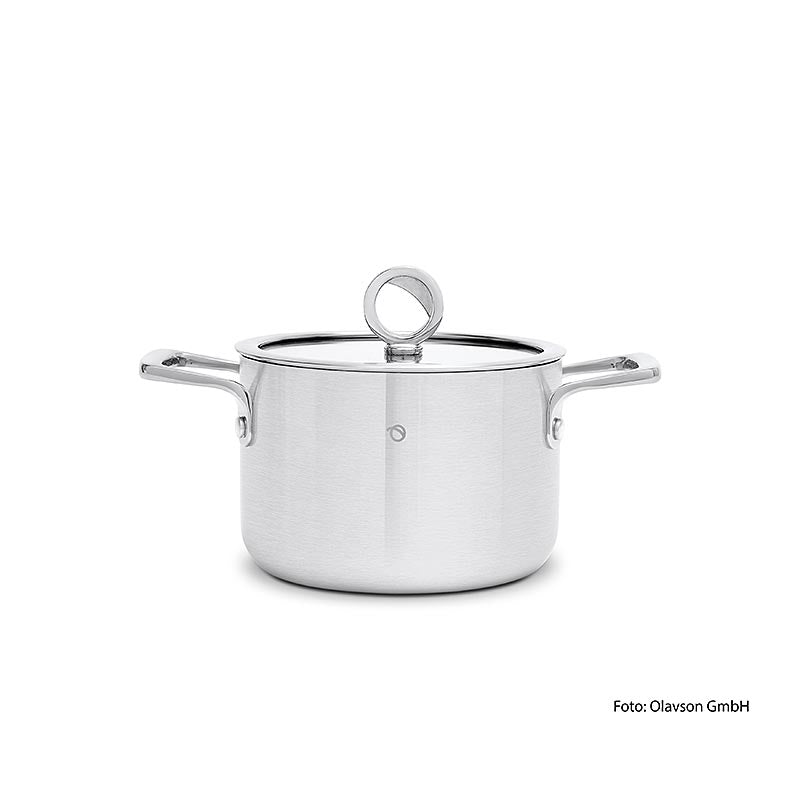 Olavson Kupferkern Kochtopf, mit Deckel, 16 cm, 2 L, für alle Herdarten, 1 St