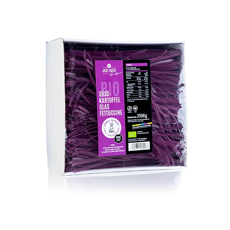 Just Taste Lila Süsskartoffel Glasnudel Fettuccine, glutenfrei, BIO, 2,5 kg