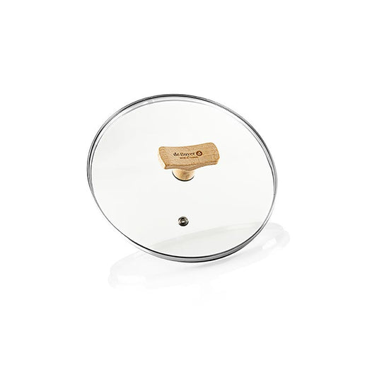 deBUYER B Bois Universaldeckel aus Glas mit Buchenholzgriff, Ø 20 cm, 1 St