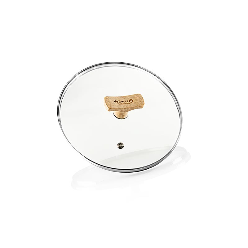 deBUYER B Bois Universaldeckel aus Glas mit Buchenholzgriff, Ø 20 cm, 1 St