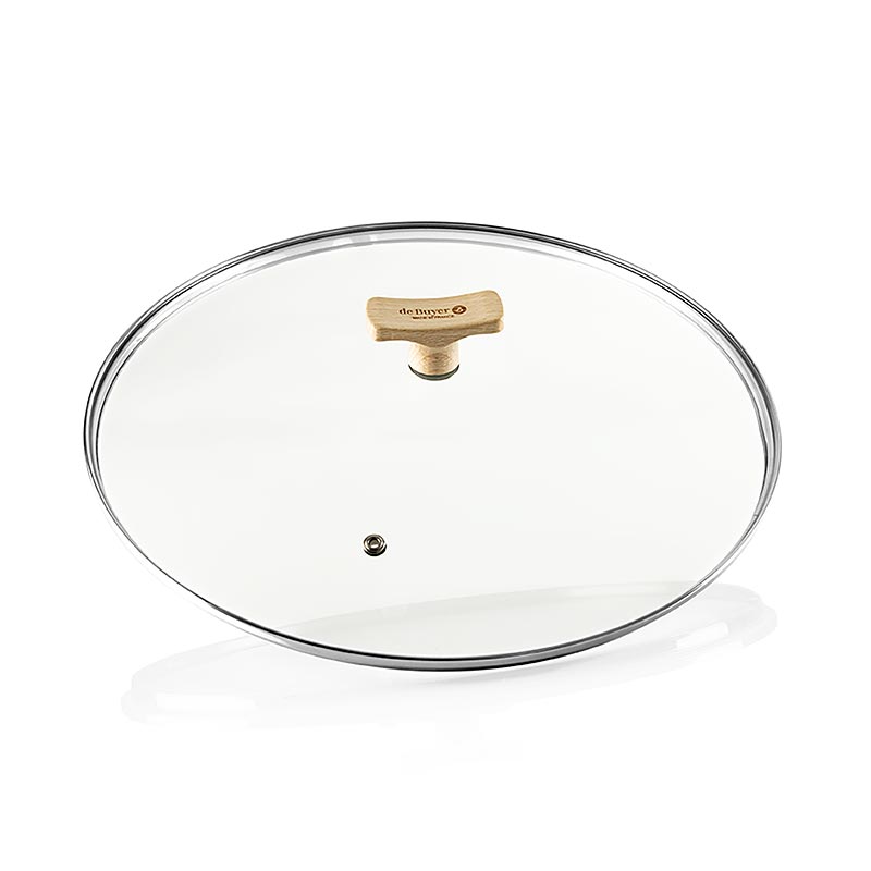 deBUYER B Bois Universaldeckel aus Glas mit Buchenholzgriff, Ø 32 cm, 1 St