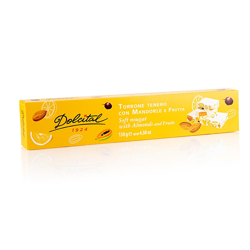 Torrone Riegel - Frutta, Mandel & Früchte, weich, Dolcital, 130 g