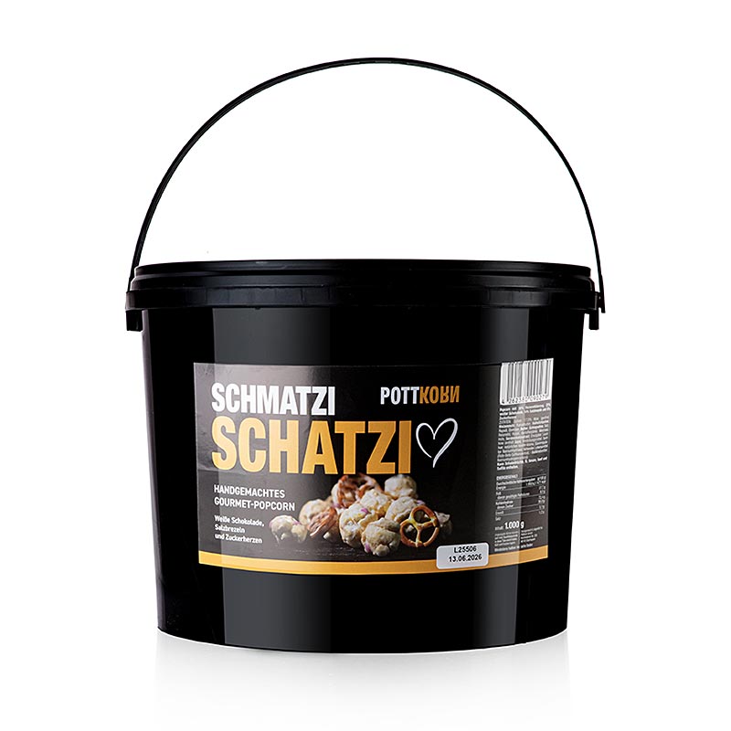 Pottkorn - Schmatzi Schatzi, Popcorn mit weisser Schokolade, Brezel, 1 kg