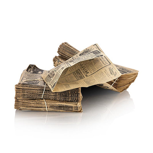 Snacktüte "Zeitungspapier", Kraft, 17x18cm, fettabweisend, 1.000 St