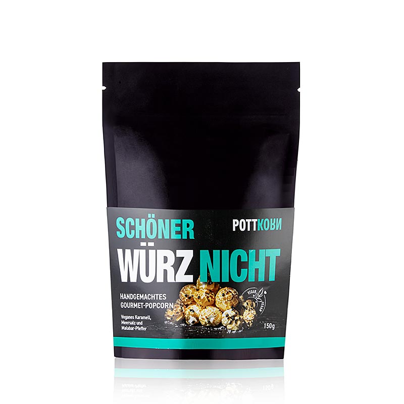 Pottkorn - Schöner Würz Nicht, Popcorn mit Malabar Pfeffer & Meersalz, vegan, 150 g