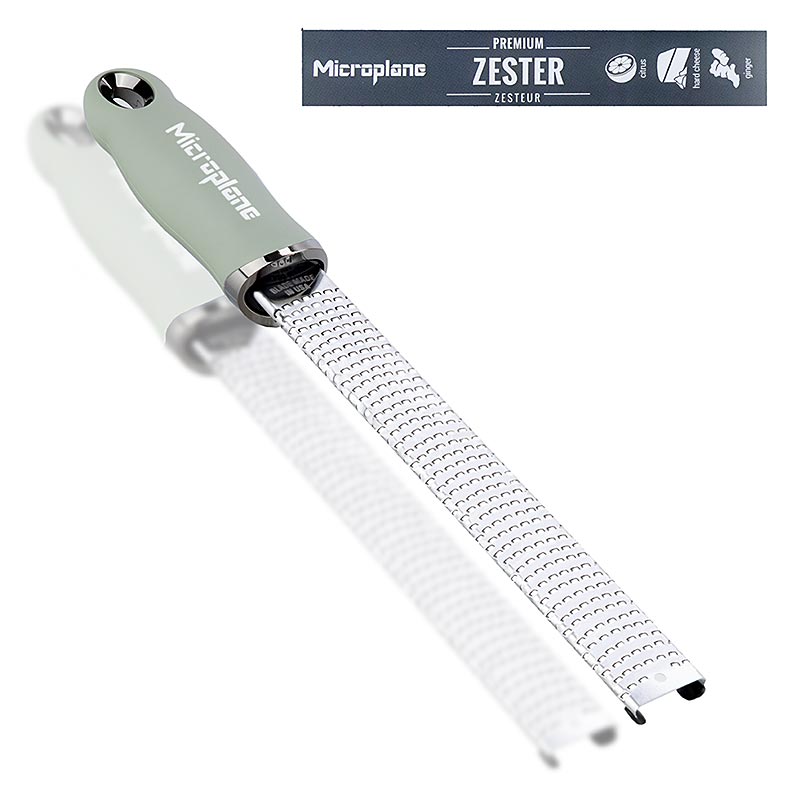 Microplane - Premium Classic - Stab, Zesten Reibe, Griff Salbeigrün /soft-touch