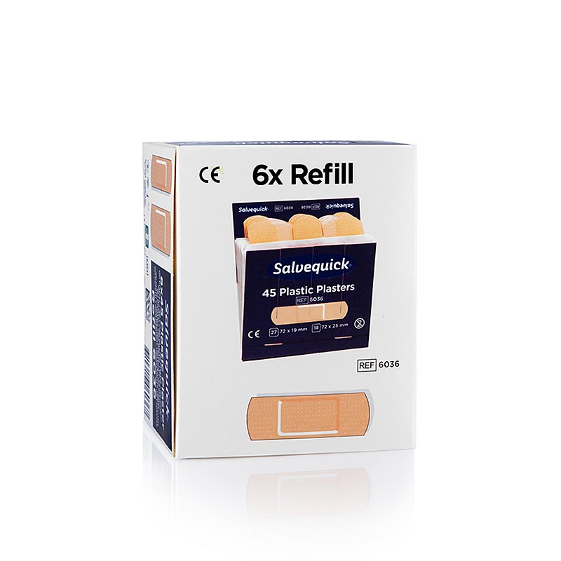 Cederroth - Kunststoff Pflaster Nachfüllpack, 6 x 45 Stück (6036), 6 St