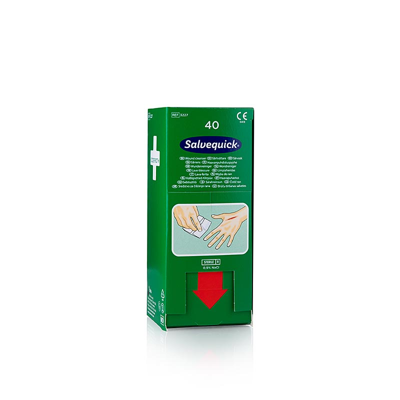 Cederroth - Salvequick Wound Cleanser Nafüllpack (0,9% NaCl), 40 St