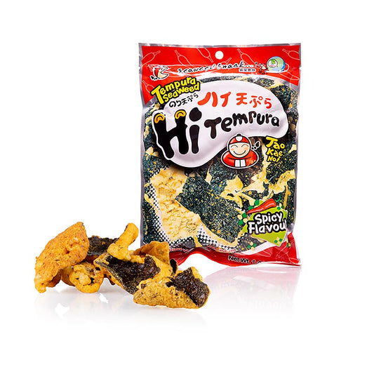Taokaenoi Tempura Seaweed Spicy, sehr knusprige scharfe Algen Chips, 40 g