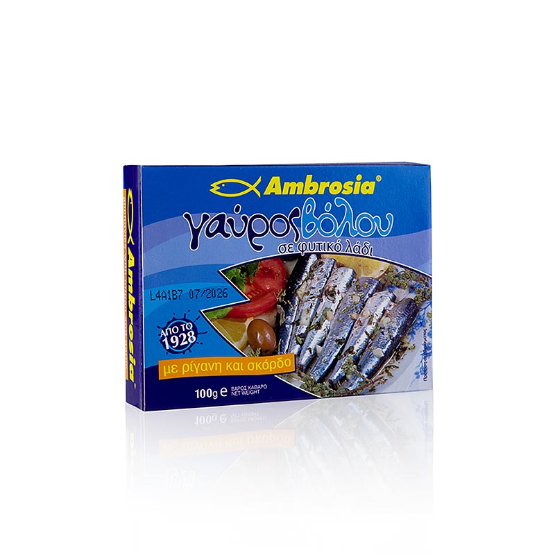 Ambrosia - Sardellen mit Oregano&Knobl., aus dem Ägäischen Meer, 100 g
