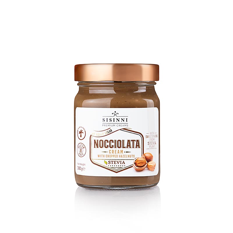 Sisinni - Nocciolata Creme, Haselnusscreme mit Stevia & Stückchen, 380 g