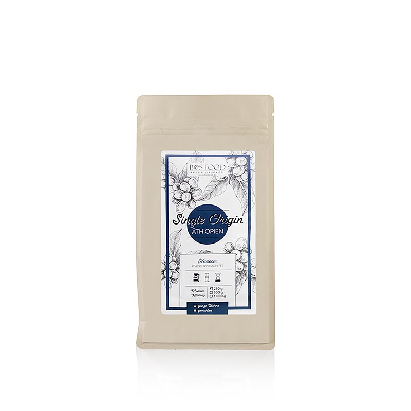Single Origin Kaffee - Äthiopien Yirgacheffe, ganze Bohne, 250 g