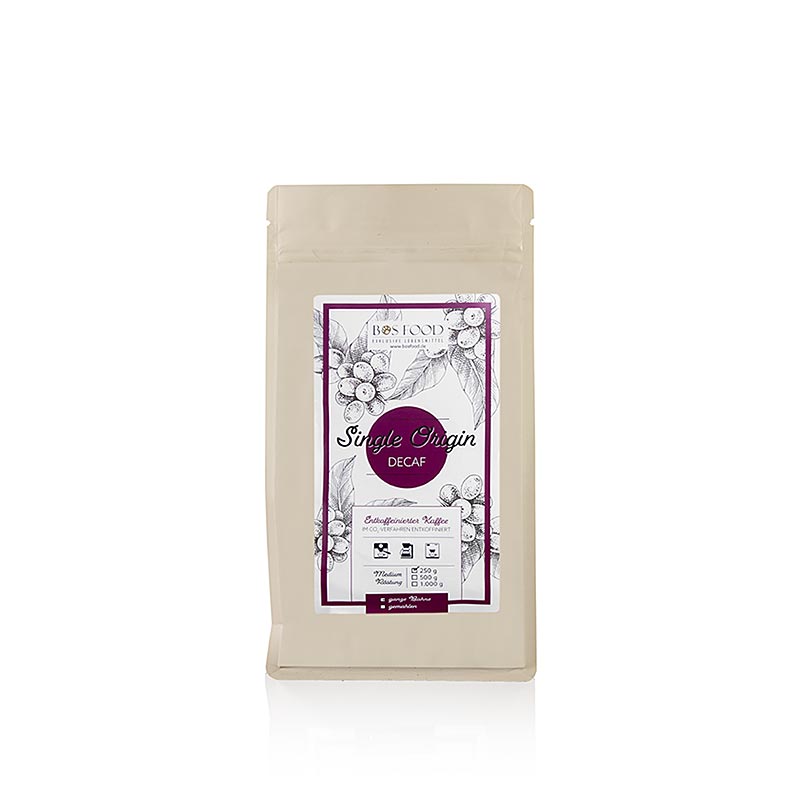 BOS FOOD - Single Origin Kaffee - Decaf, entkoffeiniert, ganze Bohne, 250 g