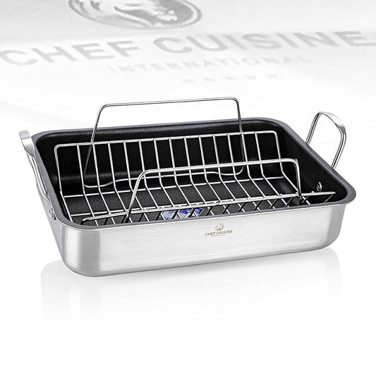Bräter rechteckig, "Honey comb coating", Edelstahl, Chef Cuisine, 1 St