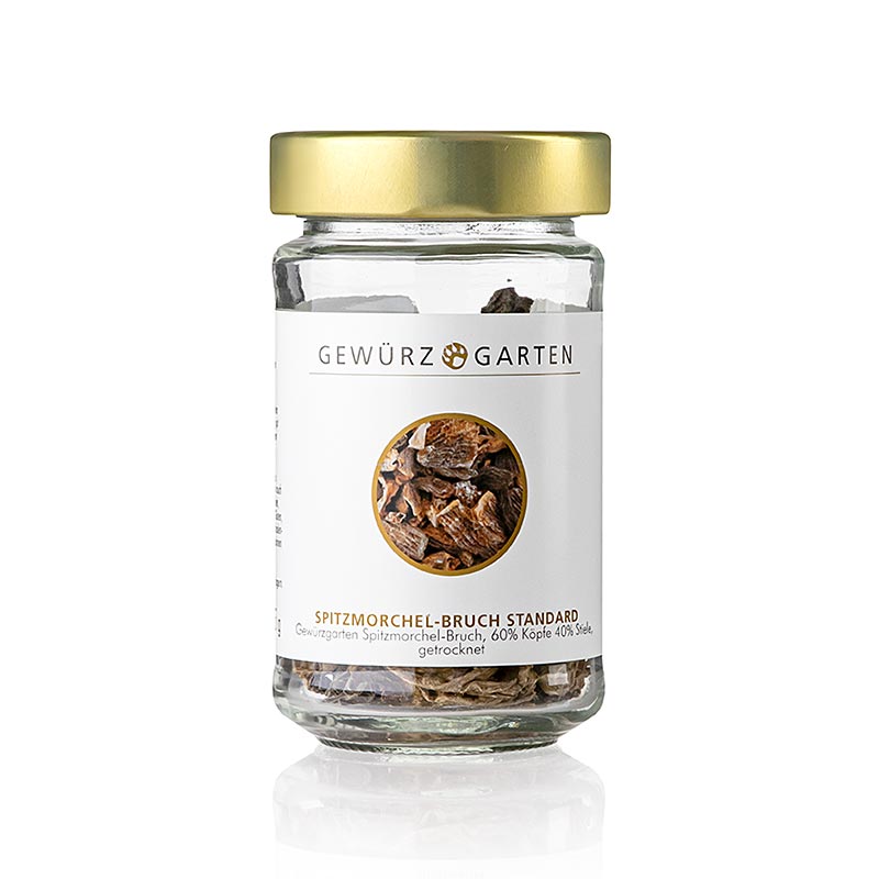 Gewürzgarten Spitzmorchel-Bruch Standard, 60% Köpfe 40% Stiele, getrocknet, 15 g