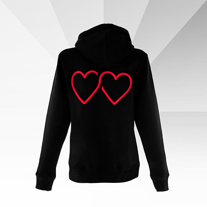 INFINITYLOVE - Hoodie "Statement" (Herzen Vorne & Hinten), tailliert, M, 1 St