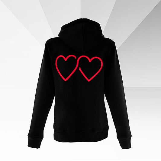 INFINITYLOVE - Hoodie "Statement" (Herzen Vorne & Hinten), tailliert, M, 1 St