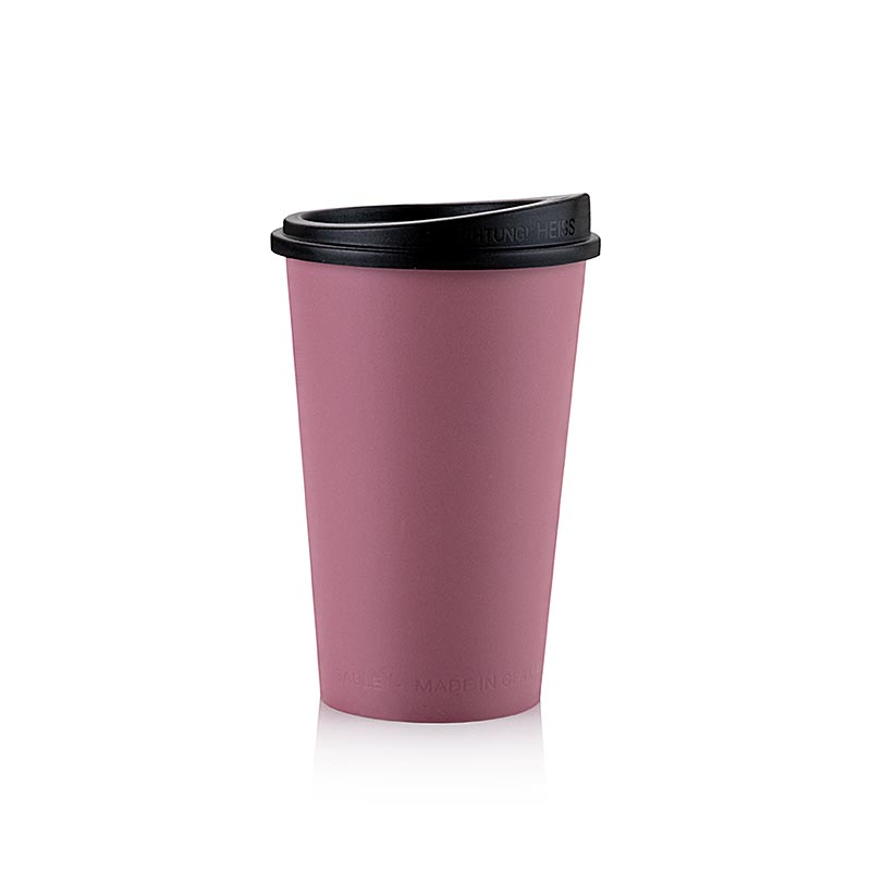 Mehrweg Kaffeebecher "ToGo", 300 ml, Rot mit Deckel, 80 St