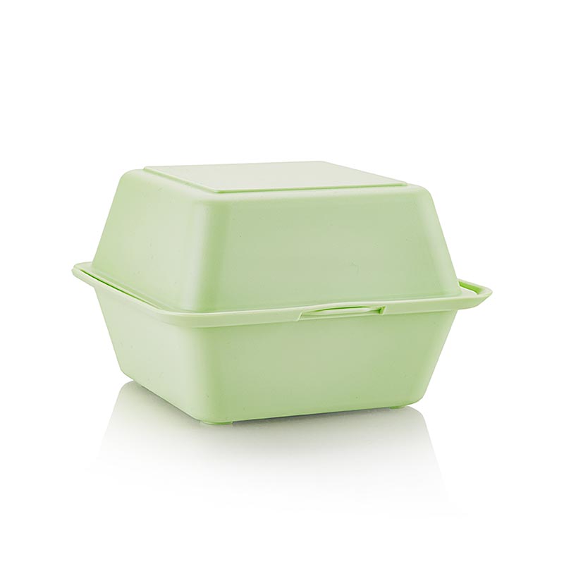 Mehrweg Take-Away Burgerbox, 157x157x104 mm, Grün, 50 St