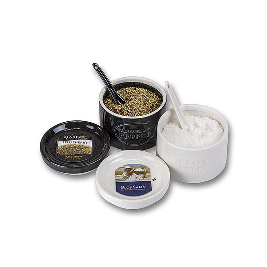 Keramikset, Marisol Flos Salis® 100g & Tellicherry Peffer 70g, Löffel, BIO, 170