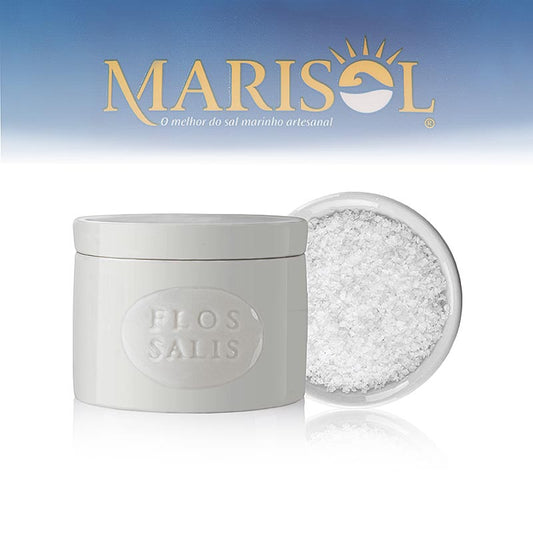 Marisol - Tisch-Salz-Gefäß -Rund- "Flos Salis®", Flor de Sal, klein, BIO, 100 g