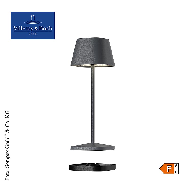 Tischleuchte "Neapel MICRO RC", mit Akku, 20x6,5x6,5cm, Alu, anthrazit (97261),