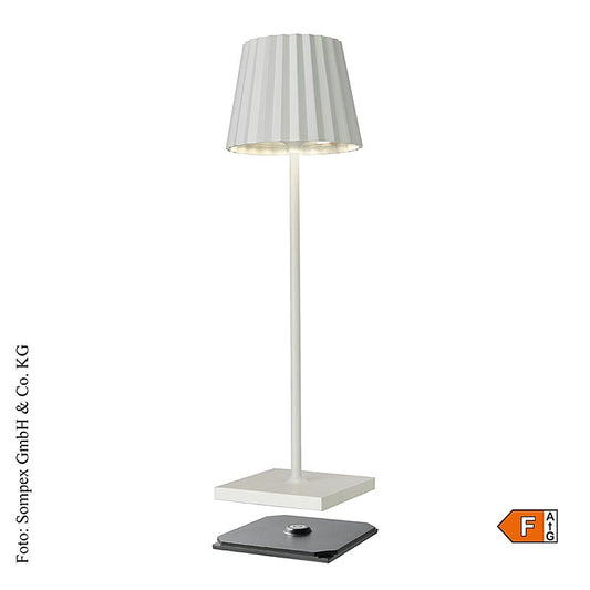 Tischleuchte "TROLL 2.0 Outdoor", mit Akku, 38x10x11cm, Alu, weiß (78170), 1 St
