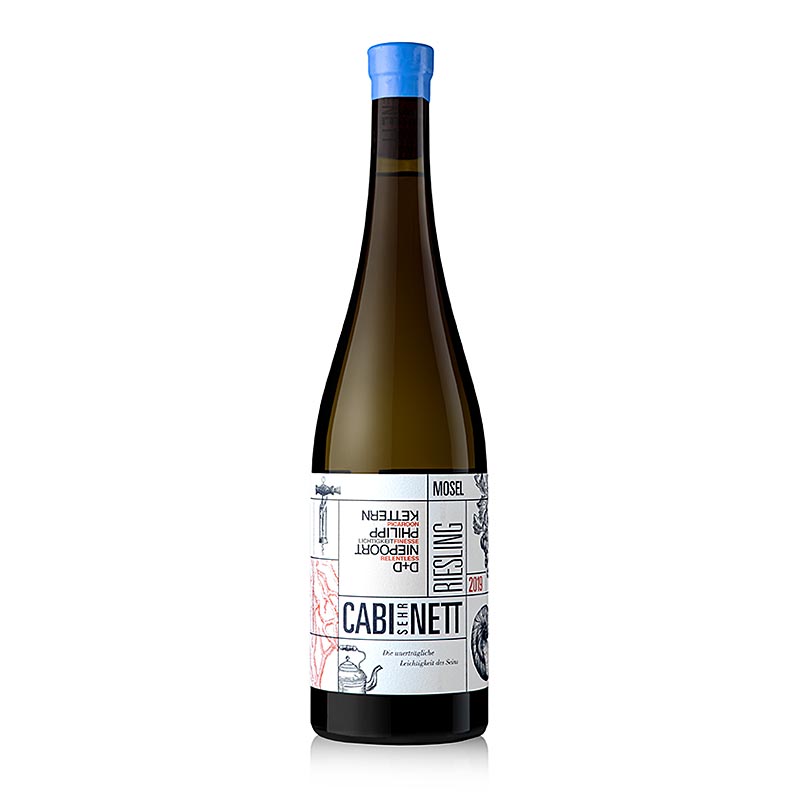 2019er "Cabi Sehr Nett" Riesling Kabinett, süß, 7,5 % vol., Fio Wein, 750 ml