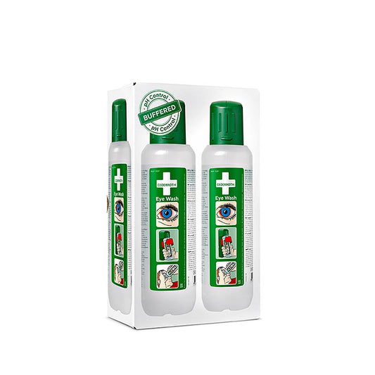 Cederroth - Eye Wash, Augendusche, mit Wandhalter, 2 x 500 ml (725200), 1 L, 2 x 500 ml