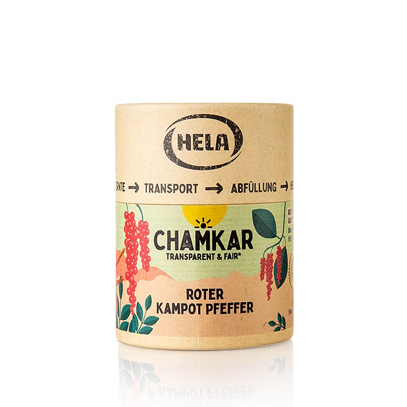 HELA Chamkar - Roter Kampot Pfeffer, getrocknet, ganz, g.g.A., 100 g