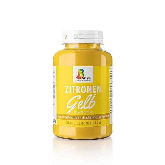 BColors Lebensmittelfarbe - Zitronen Gelb, Pulver, fett- & wasserlöslich, vegan, 120 g