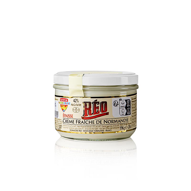Crème Fraîche, 42% Fett, RÉO (Creme epaisse aus der Normandie), 196 g
