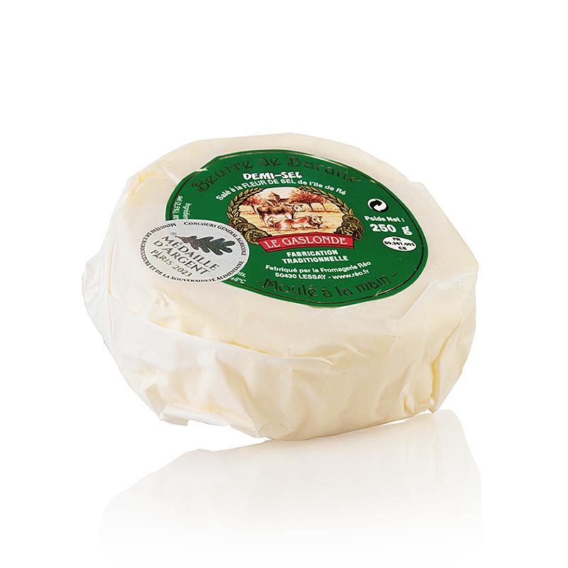 Salzbutter "Beurre de Baratte Moule Main" Demisel, Le Gaslonde, Frankreich, 250