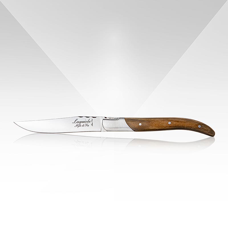 Montargo - Steakmesser Set 6er, Olivenholzgriff, silber, Holzbox, Laguiole, 6 St