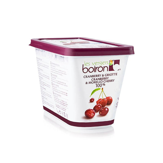 Boiron Sauerkirsche & Cranberry Püree, ungezuckert, (Griotte/Cranberrie) TK, 1 k