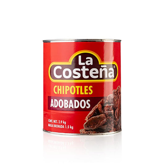 Chili Schoten Chipotles, geräuchert, in Adobosauce, La Costena, 2,8 kg