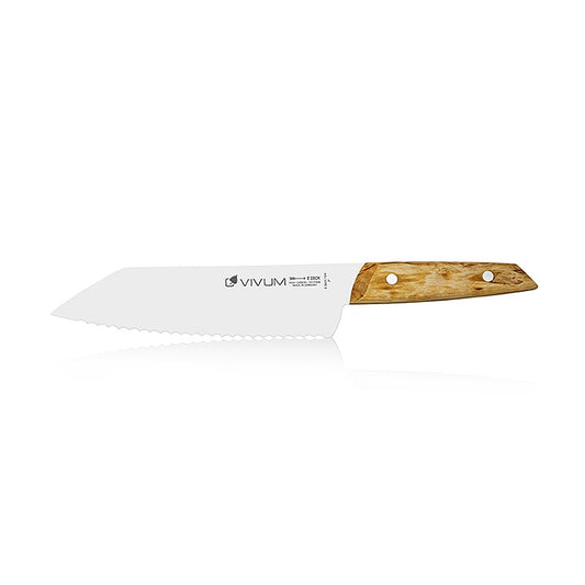 VIVUM Allzweckmesser, Wellenschliff, mit Holzgriff, 18cm, DICK, 1 St